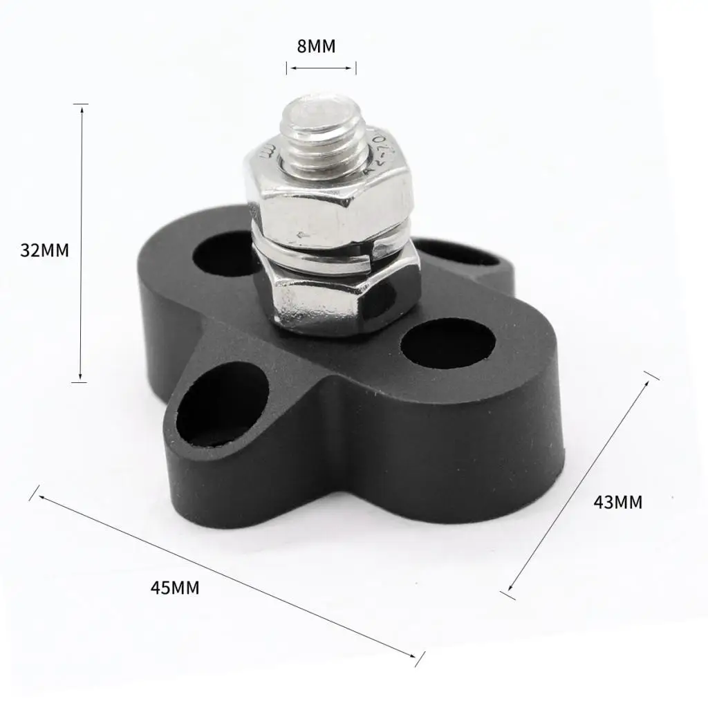 

Terminal Blocks Heavy Duty Glass Fiber Nylon Stud Power Distribution for Truck RV Marine Surface Mount