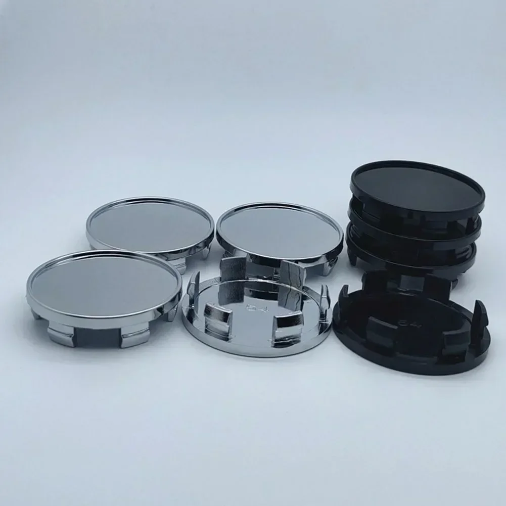 4pcs Universal 54mm Diameter Car Wheel Center Hub Cap  Auto Vehicle Tyre Cover ABS Plastic Fit For Most Cars Silver/Black