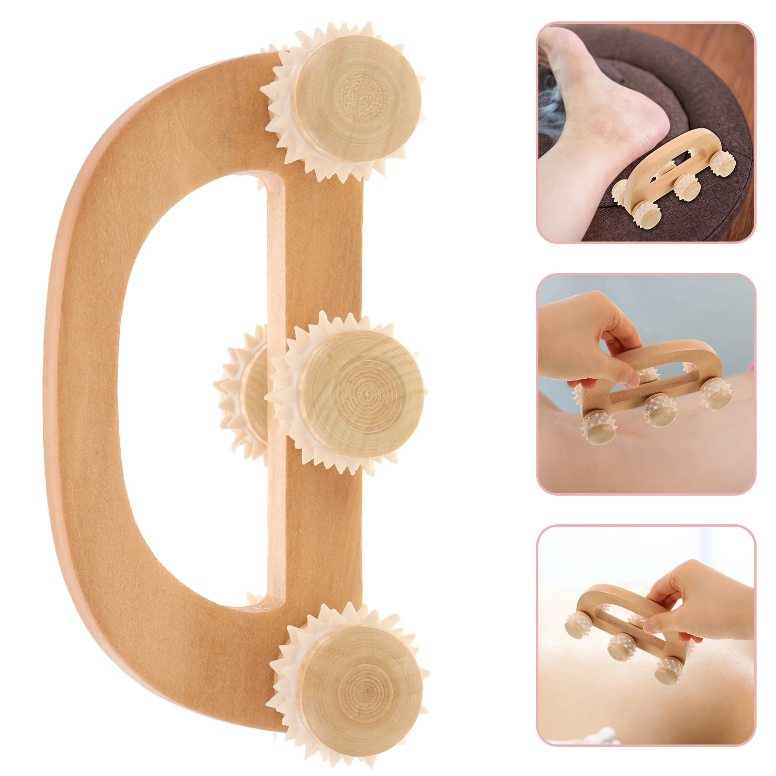 

1Pcs Hand Massager Roller Wooden Portable Massaging Device for Travel Easy to Use Anytime Gift Wooden Massage Roller