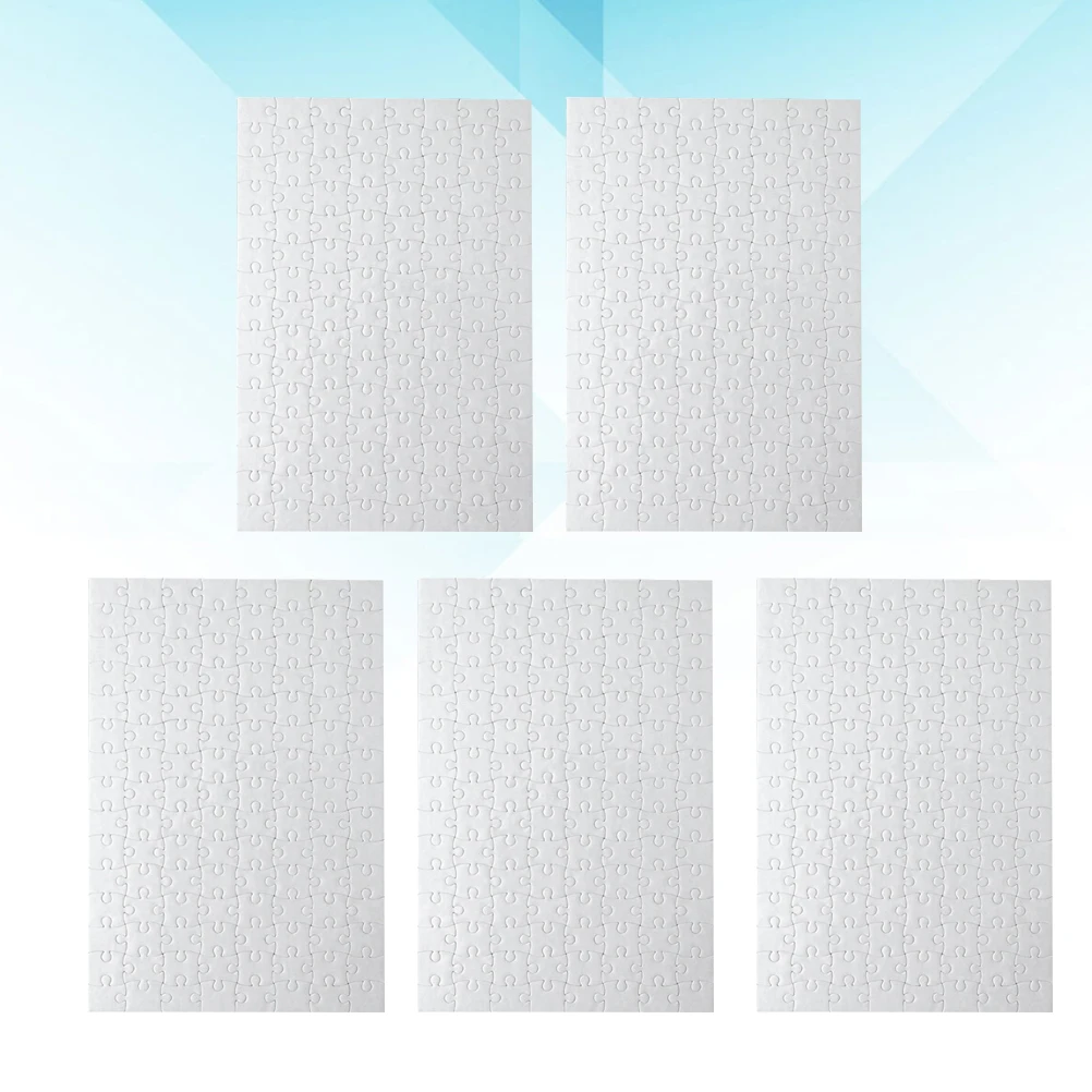 

5pcs A4 Blank Puzzle Diy Paper Jigsaw Puzzles For Drawing Painting Coloring Kids Adults Creative Wedding Birthday Classroom