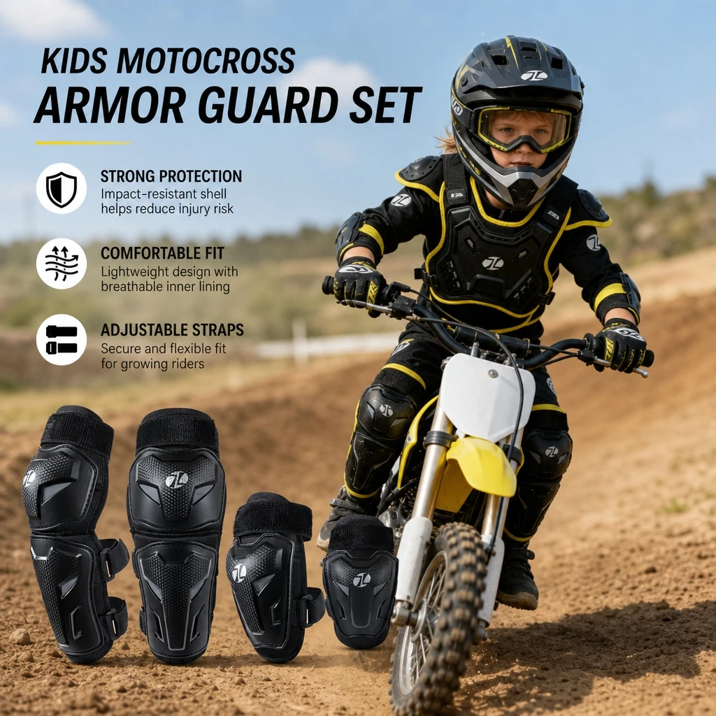 Knee Guard Hard - Kids Protective Gear 4‑Pcs Set,Hard Shell
