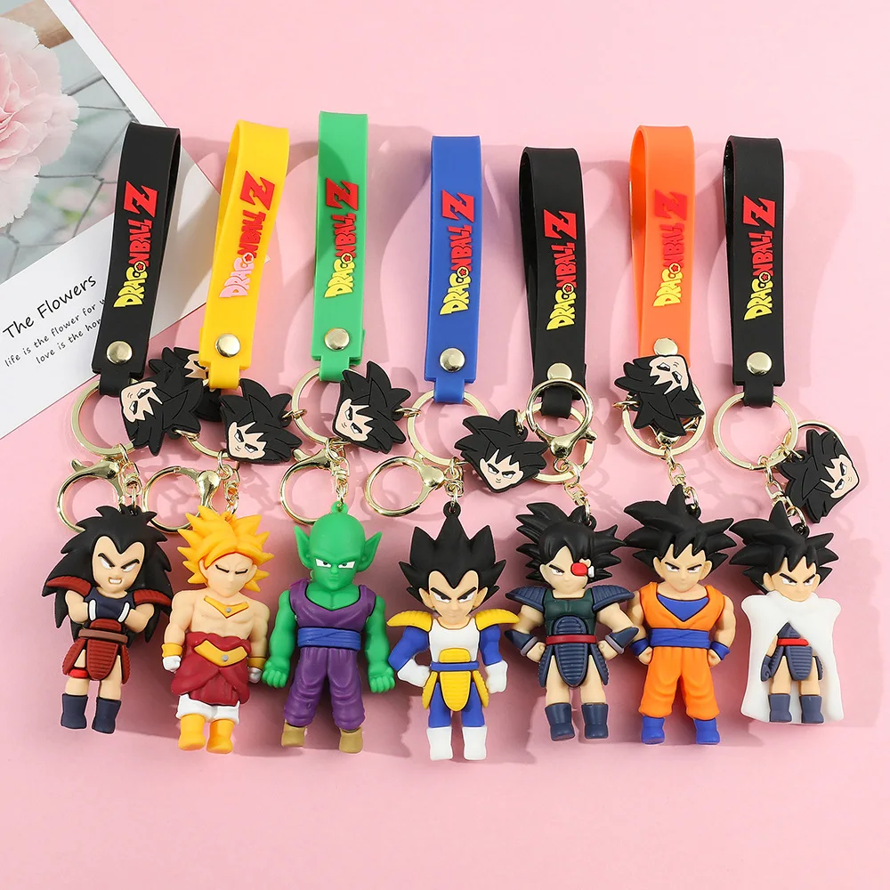 Cartoon Anime Dragon Ball PVC Keychain Car Keychain Bag Pendant Accessories Dragon Ball Z Figures Toys Doll Pendant Key Ring