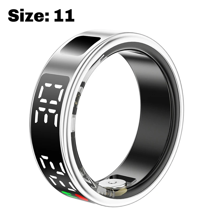 RS08 Smart Ring Heart Rate Health Monitor 5ATM Waterproof Multi Sport Mode Blood Oxygen Tracker With Charge Compartment
