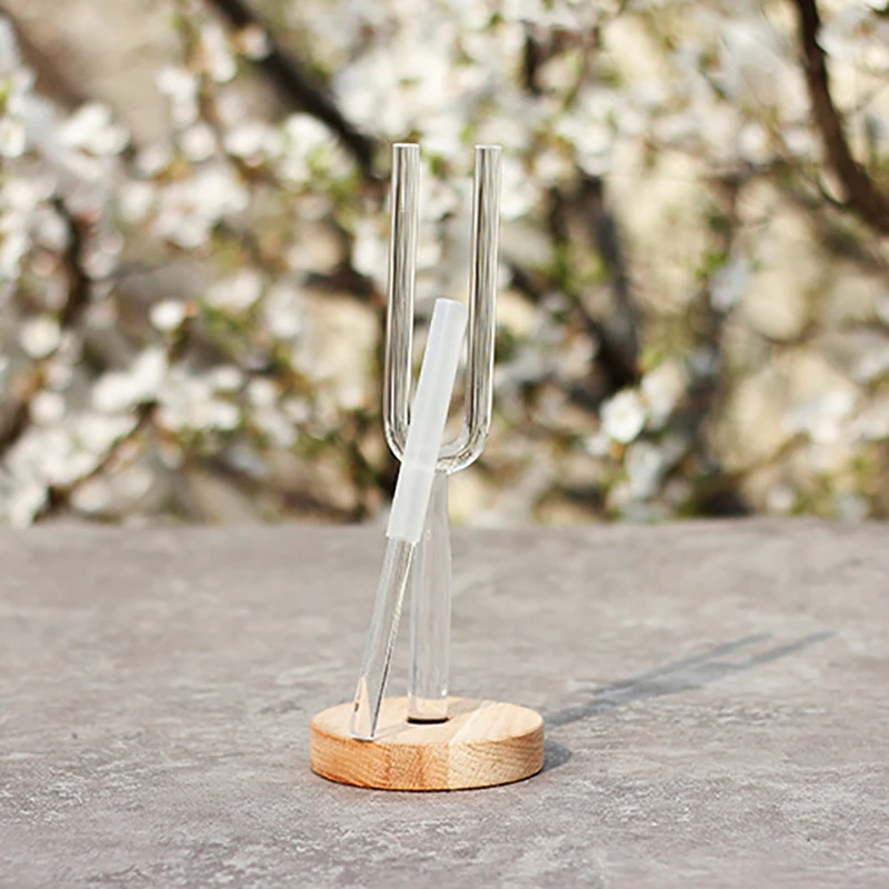 Crystal Transparent Tuning Fork Handmade Tuning Forks Yoga Sound Healing Therapy Meditation Professional Percussion Instruments