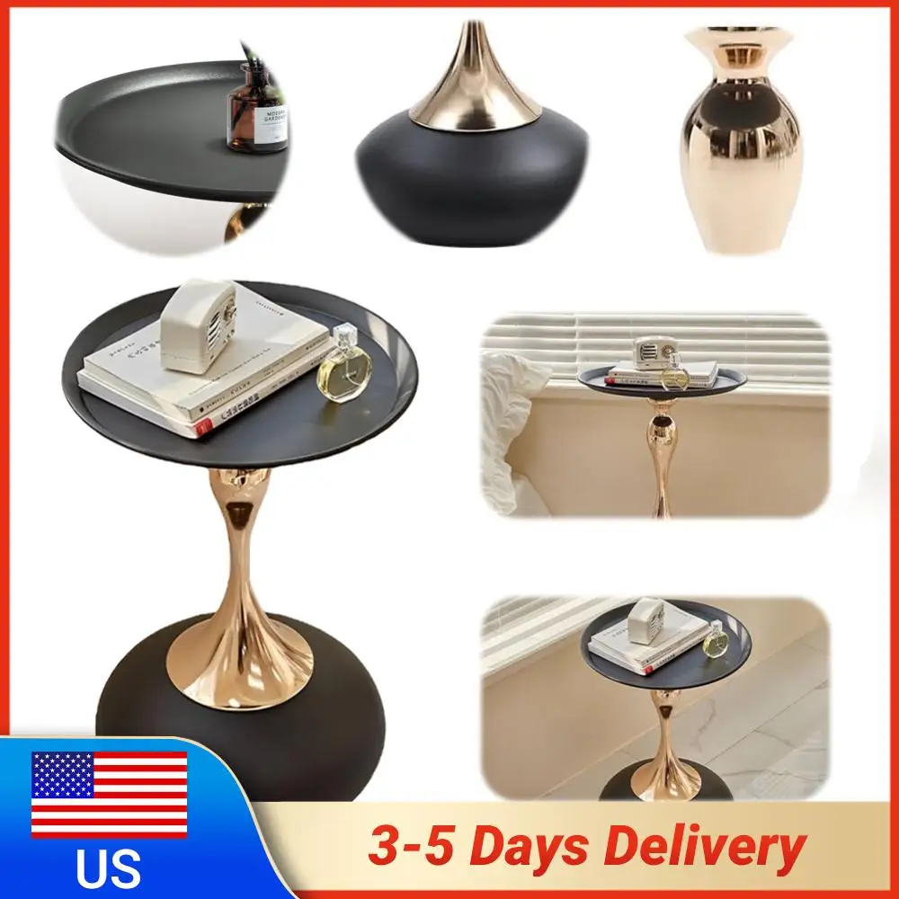 

Маленький приставной столик с металлическим основанием, большой вместимостью, угловой, компактный, черный, современный, для декора гостиной, мебель