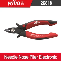 Wiha 26818 Electronic Diagonal Cutters Wide, Pointed Head Cutting Pliers for An Absolutely Flush Cut of Soft Wires