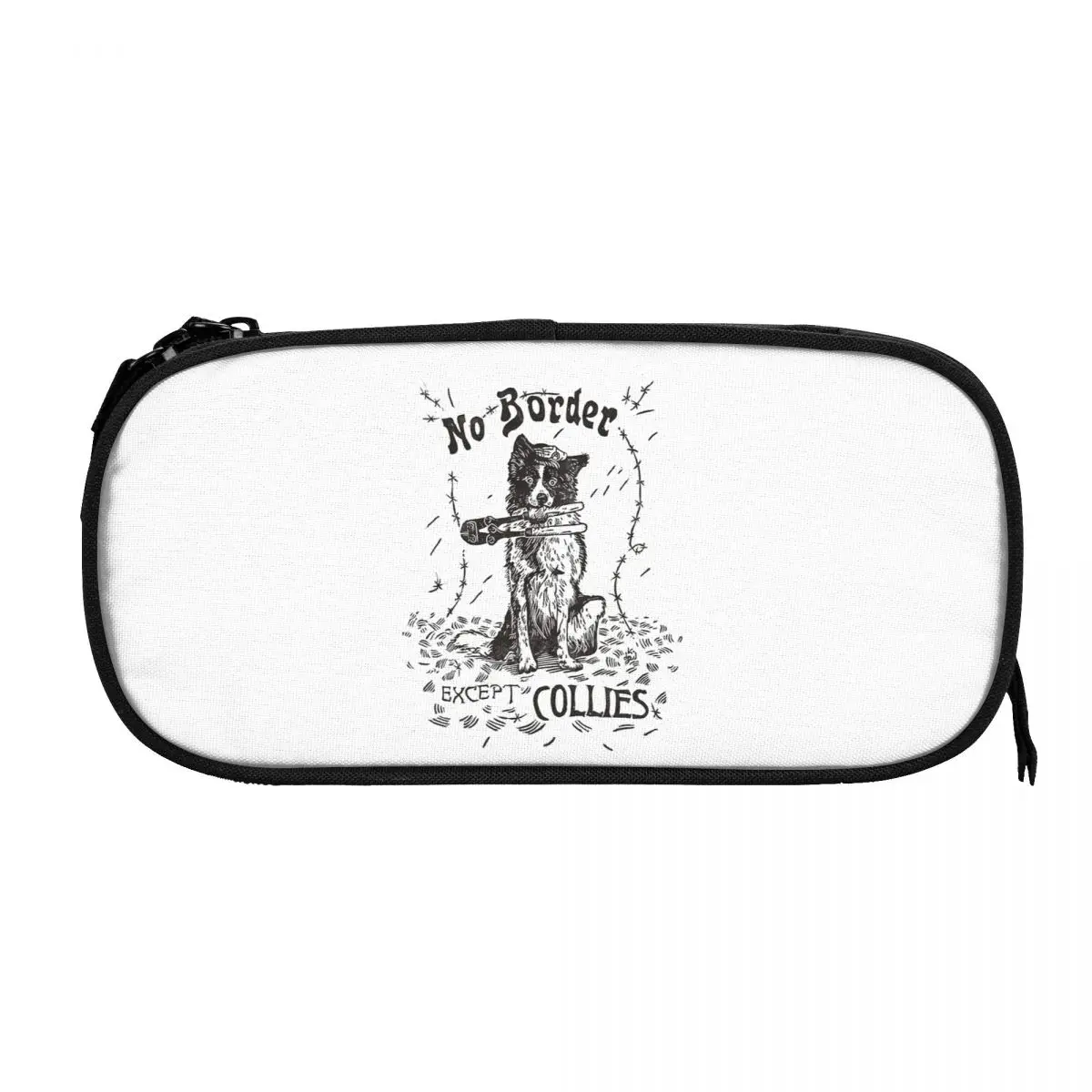Collies를 제외하고 국경이 없습니다. 학생용 필통 선물 펜 상자 연필 가방 대형 보관 연필 주머니 문구 용품