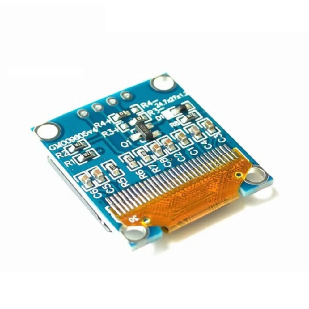 0.96 بوصة أزرق أبيض أزرق ثنائي اللون IIC الاتصالات وحدة عرض OLED صغيرة 51 متحكم صغير شاشة 0.96 بوصة 4 أزرار
