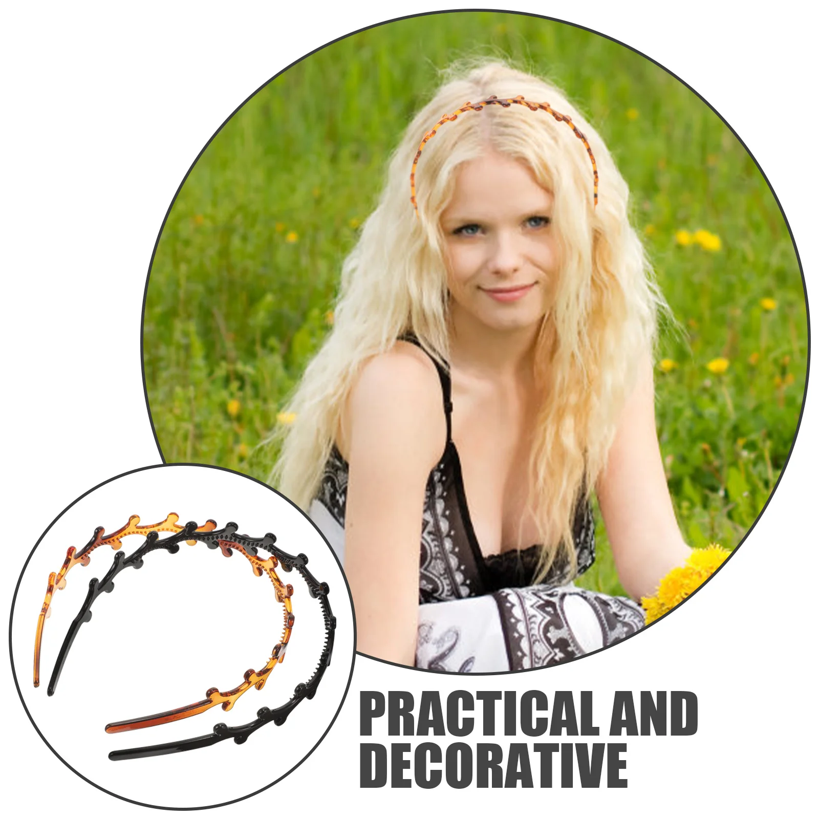 

2Pcs Hair Comb Headband Non-Slip Plastic Spa Headband for Face Washing Hairstyle Decoration Workout Headbands for Women Non-Slip