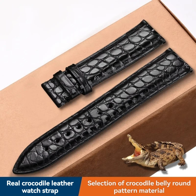 Crocodile Leather Watch Strap for Tissot Longines Omega Mido Bracelet Men Black Brown Genuine Alligator Wristband 18mm 20mm 22mm