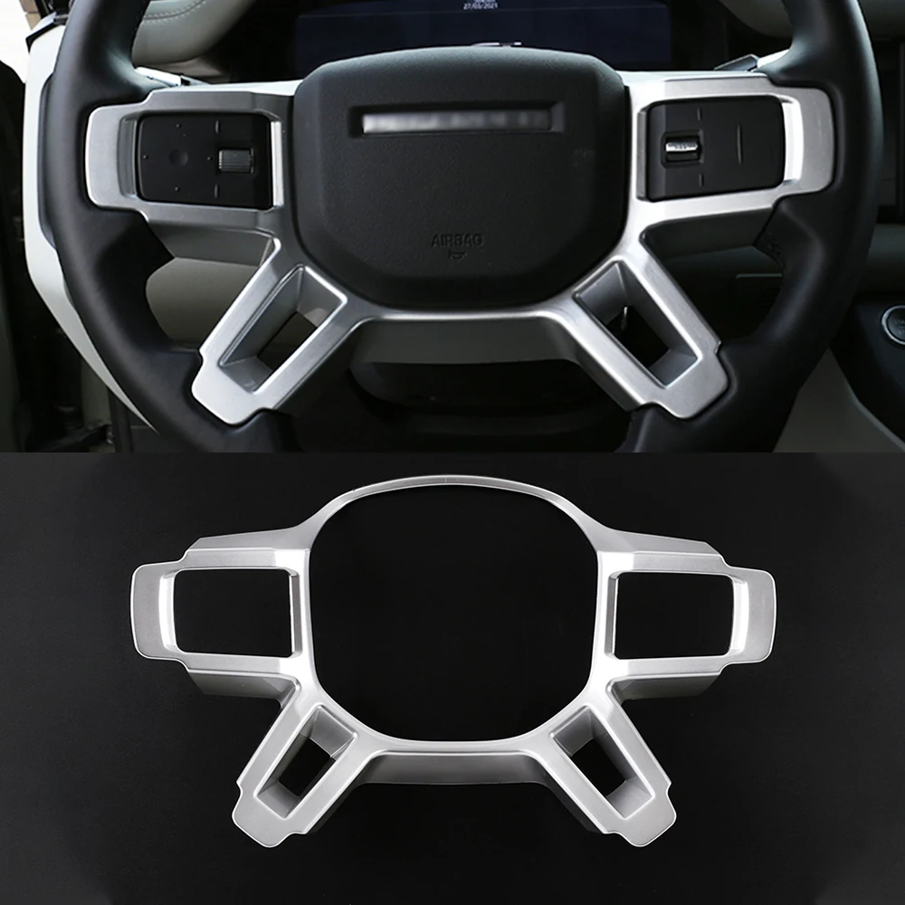 

Car Steering Wheel Decorative For Land Rover Defender 90 110 2020-2024 ABS Carbon Fiber Interior Sticker Car Accessory covers