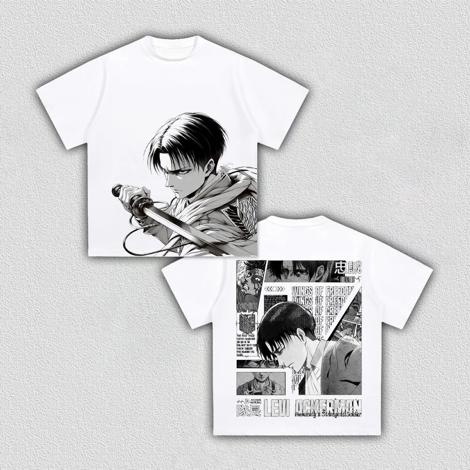 Attack on Titan Levi Ackerman Anime Printing T-shirt Men's Clothing Women's 2026 Summer New Harajuku Cotton T Shirt