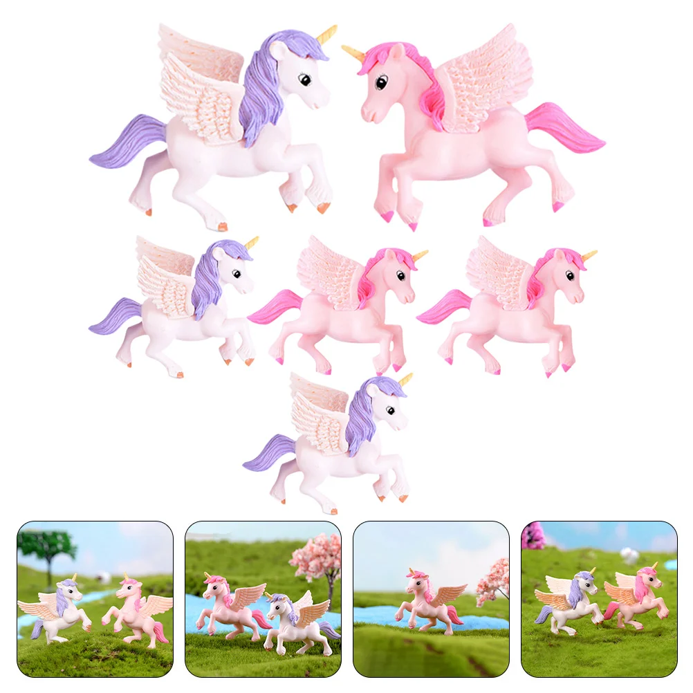 Unicorn Ornament Miniature Ornaments Animals Crafts Decorations Model Micro Landscape