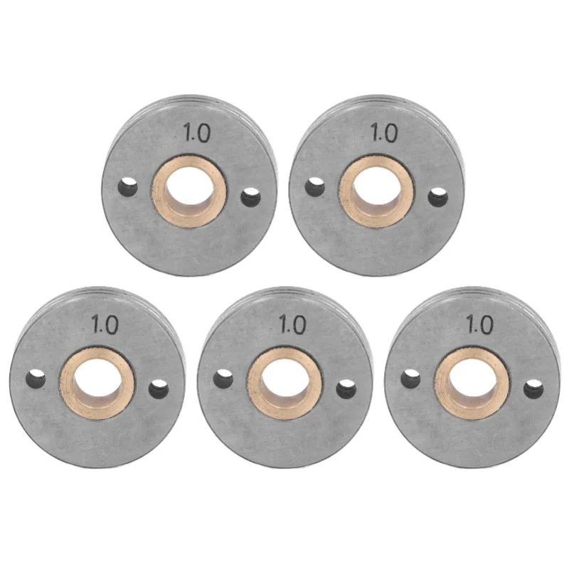 5PCS Wire Feeder Wheel Bearing Steel Double Drive Welding Wire Guide Rollers 0.8-1.0mm Groove