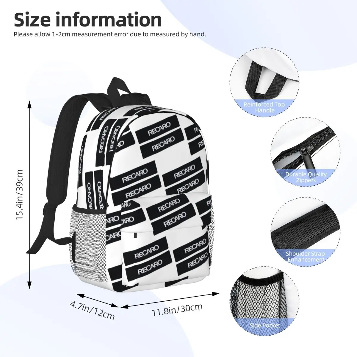 Recaro Backpack Student Boys Girls BookBag Men Women School Bag Computer Shoulder Bags view 2