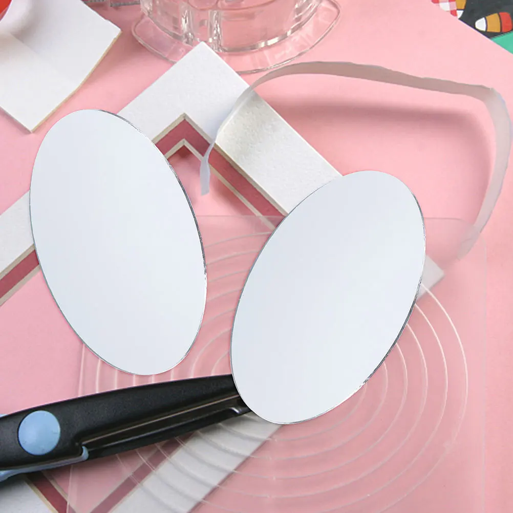 10Pcs Oval Glass Mirror Lenses Durable Lightweight for Travel Crafts Decor Small Glass Mirror Small Mirrors Craft Mirrors