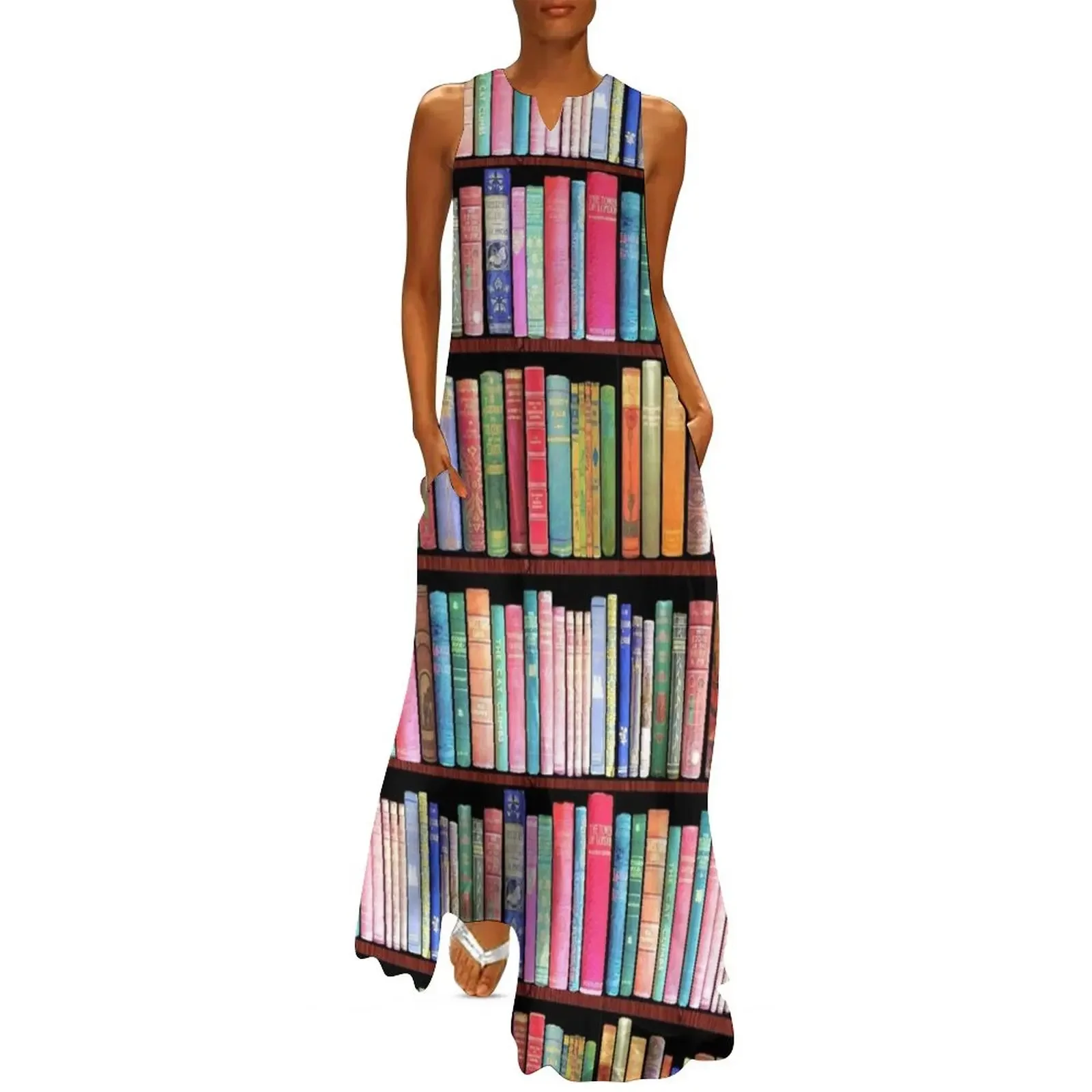 

Bookworm Antique book library, vintage book shelf Long Dress women's clothing summer 2025 novelties Dress