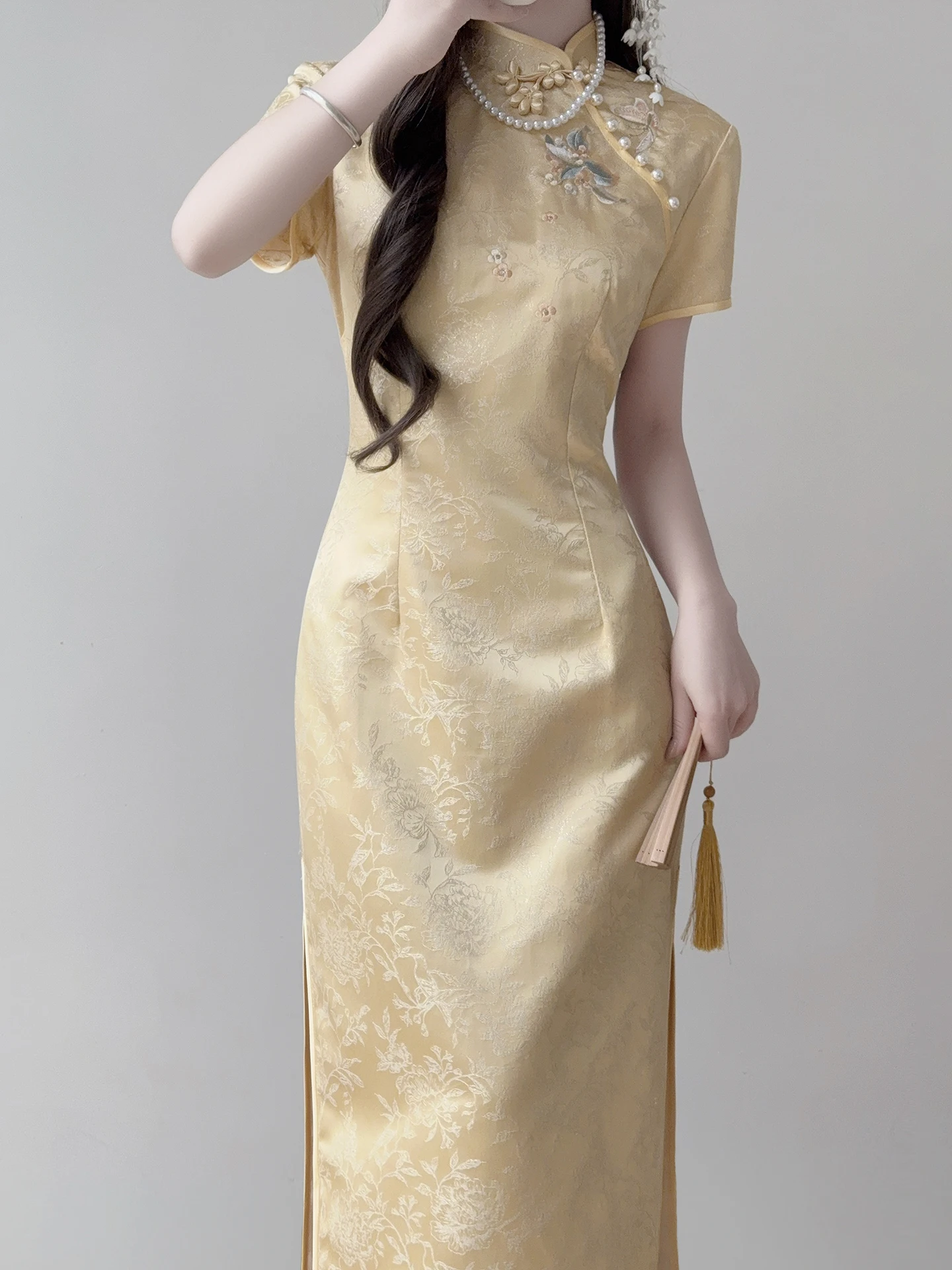 

Ting Yue Ling New 2026 Summer Young Style Waist-Cinched Slimming Daily Chinese Nationalistic Long Dress for Teens