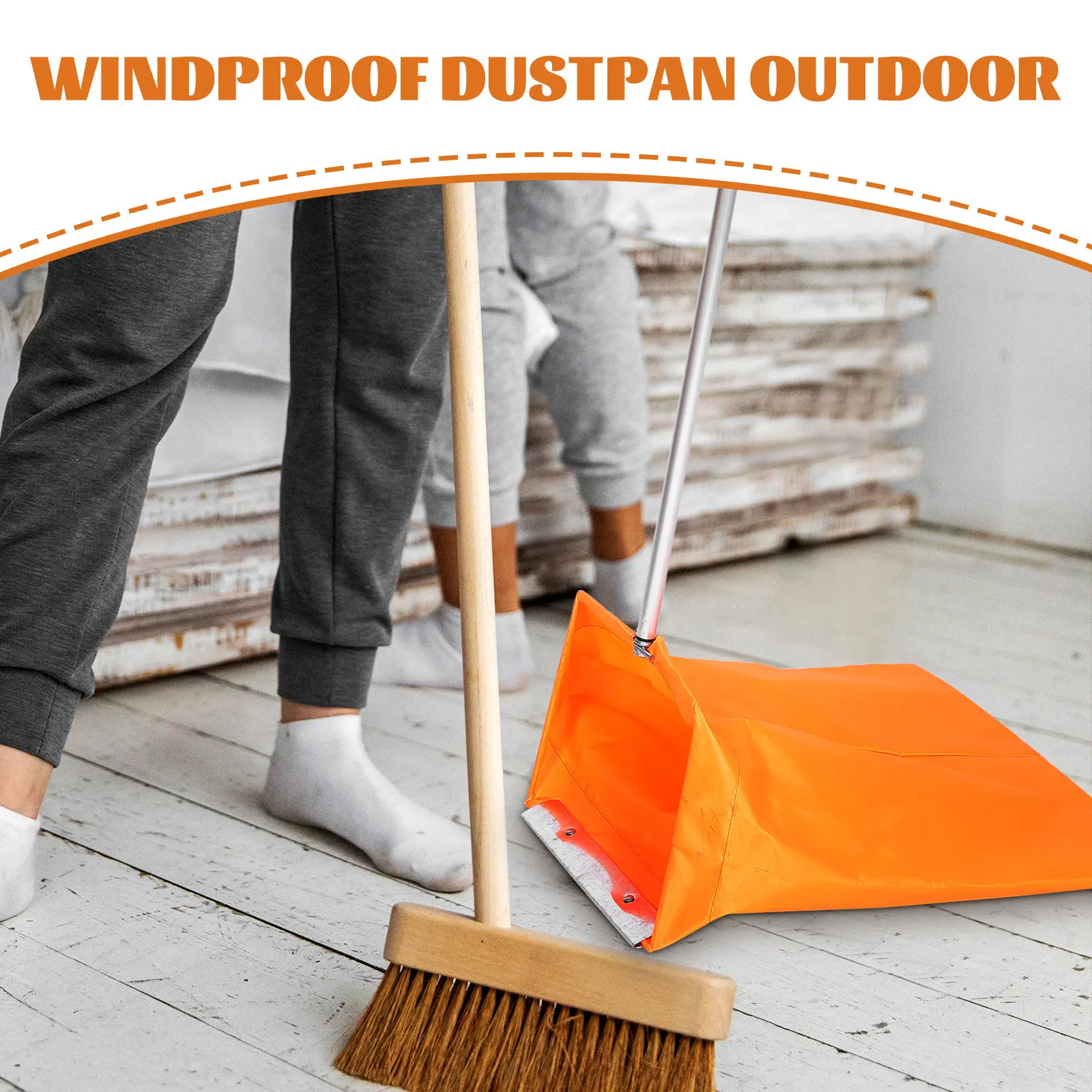 Windproof Dustpan Outdoor Grabber Tool Dust Pan With Handle Garbage Collector Elderly Trash Bags Dustpan Grabber (Random Color)