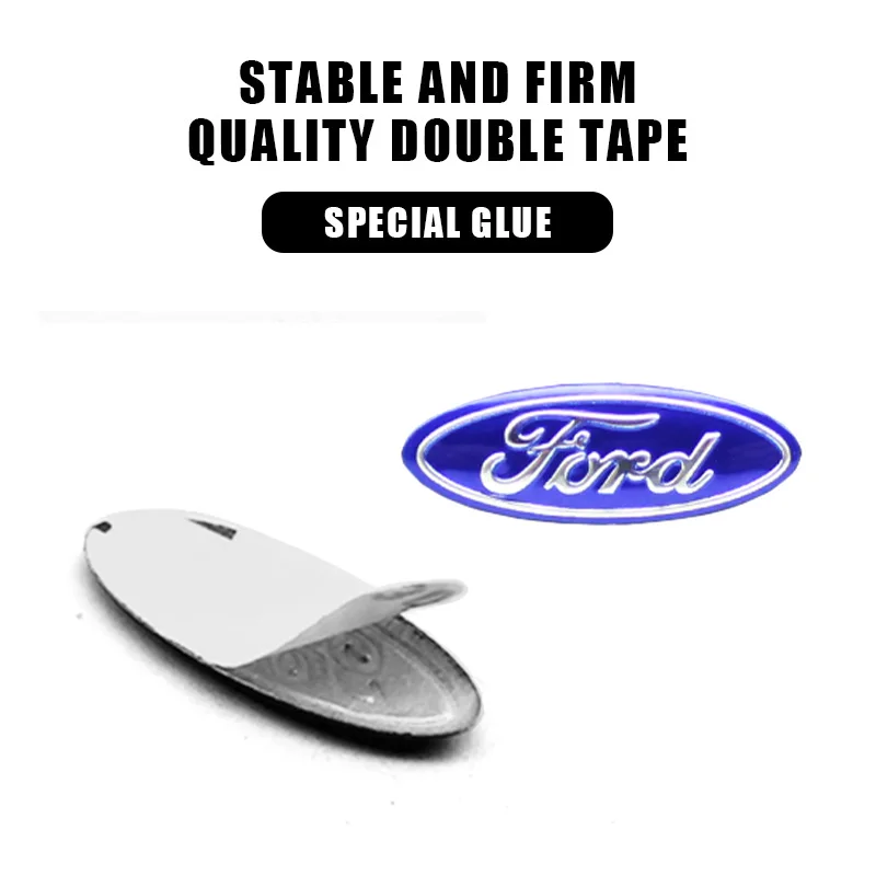 5/10 Uds. Etiqueta engomada del emblema de la llave remota del coche de aluminio para Ford Focus Mondeo Mustang Fiesta Kuga MK2 Everest Escape accesorio de insignia automática