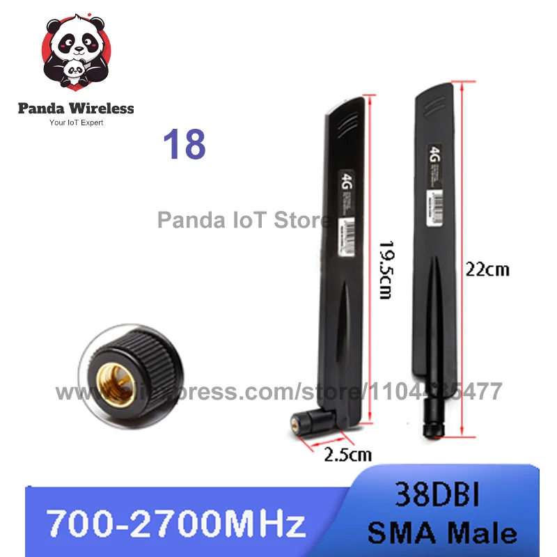 2pcs 4G 3G LTE Full Frequency Indoor Antenna with 700-2700MHz GSM GPRS 2G Module SMA Male 3-40dbi Gain for Router Modem