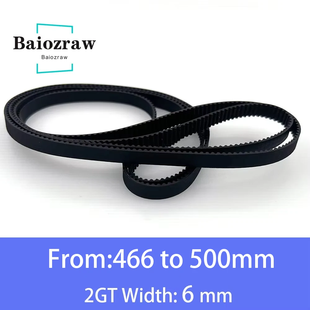 Piezas de impresora 3D GT2, correa de distribución de goma de circuito cerrado de 6mm, 466 468 480 484 488 494 500 520 524 528 540 550 570 586 600mm 2GT 1 Uds