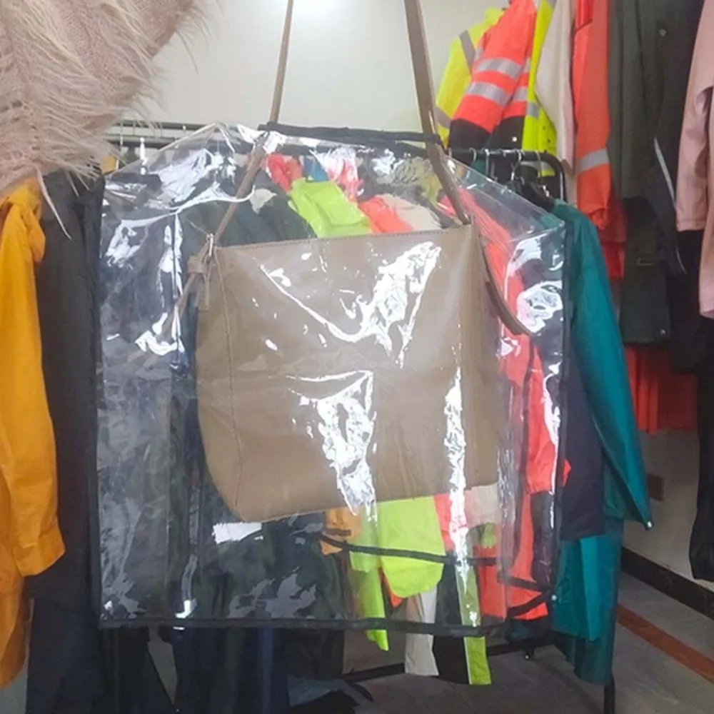 Universal Fit Bag Raincoat Frosted Matte Transparent Purse Rainproof Foldable Eco-Friendly Handbag Cover Daily Walking
