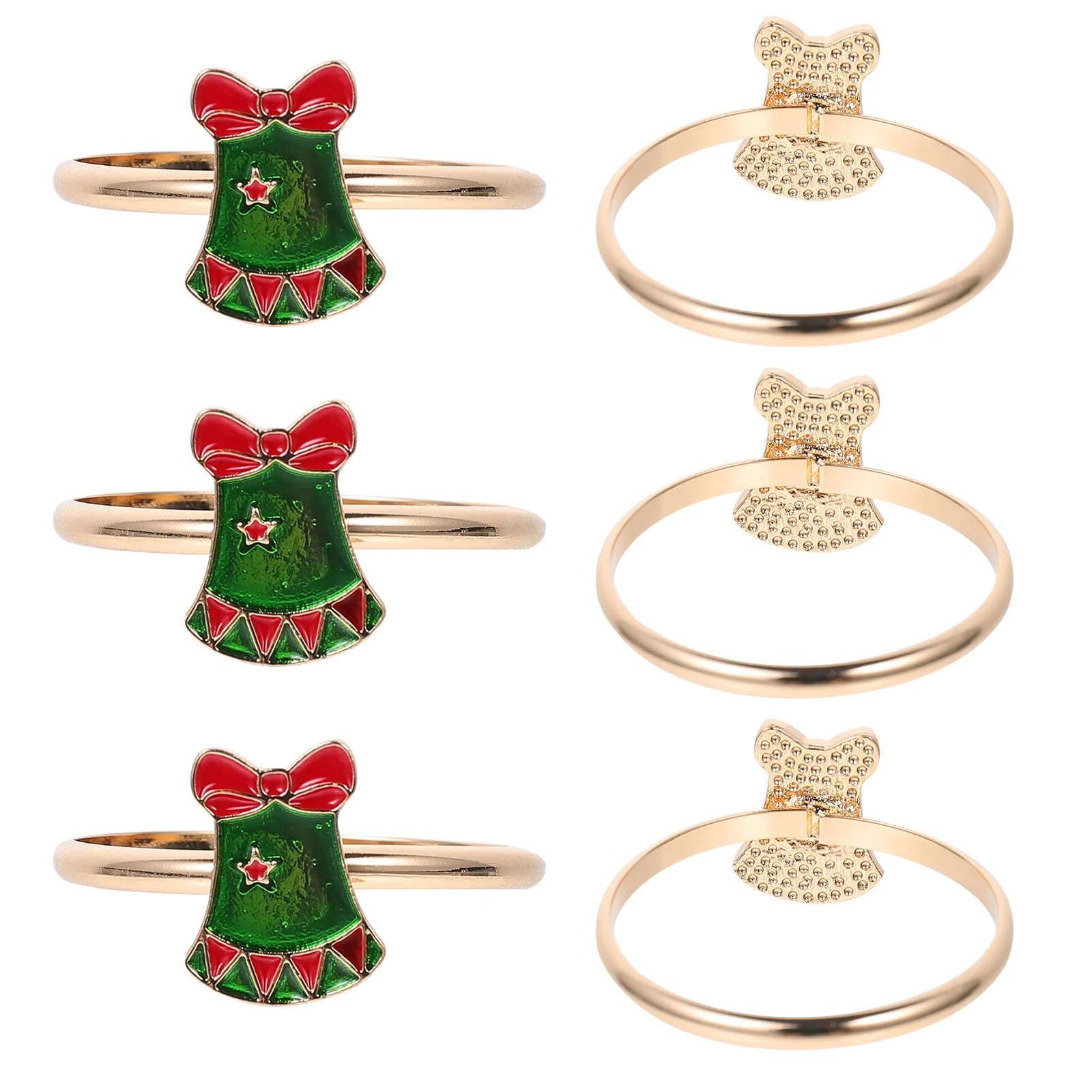 Christmas Napkin Rings 6 Pack Premium Alloy Napkin Holders for Holiday Party Dining Table Decor