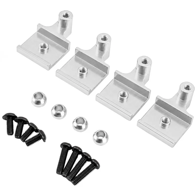 A49K-For WPL C64 For TOYOTA Hilux RC Car Compatible 4PCS 1/16 Scale Metal Shock Mount Bracket Front Rear Shock Support Holder