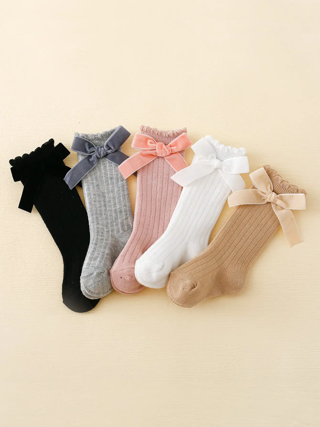 4pairs Baby Girls Bow Decor Anti-Mosquito Socks