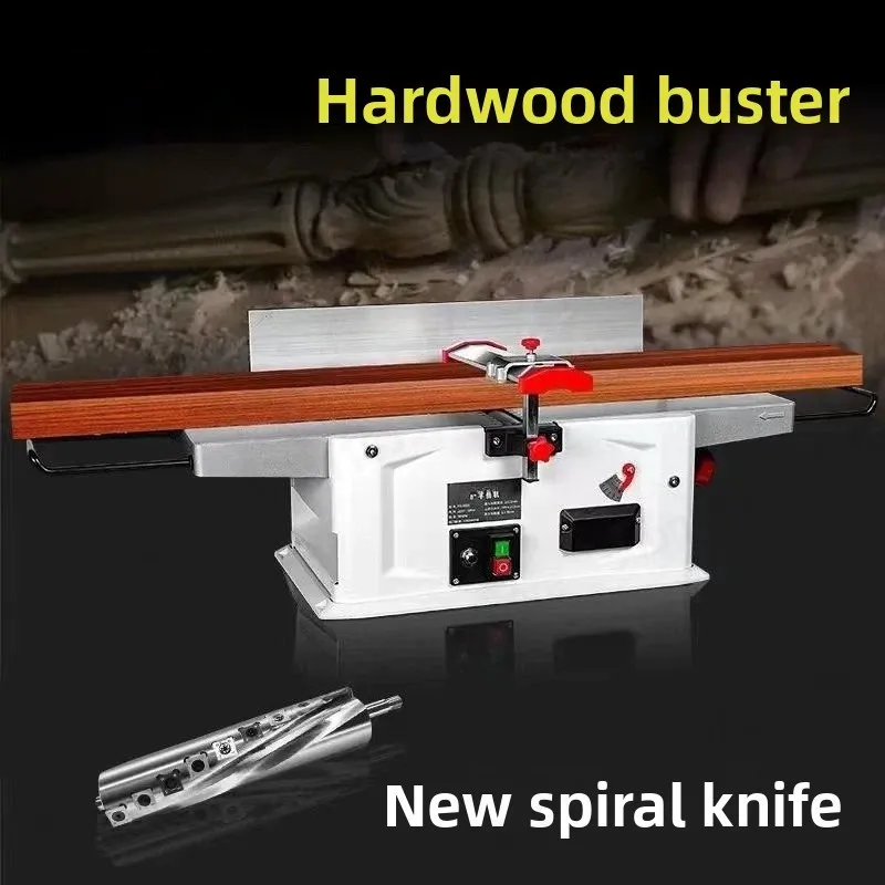 Benchtop Surface Planer, Spiral Cutter Small Electric Multi-Functional High Power Woodworking Machine