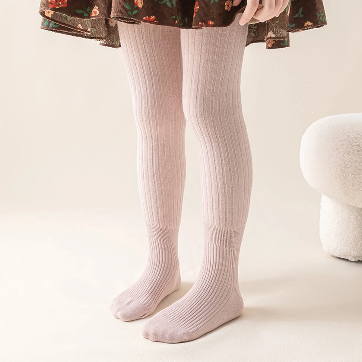 3 Stück dicke, mit Fleece gefütterte Mädchen-Strumpfhosen, einfarbige warme Winter-Strumpfhosen, Baby-Kinder-Thermo-Leggings mit Fuß für den täglichen Gebrauch. – Detail 2
