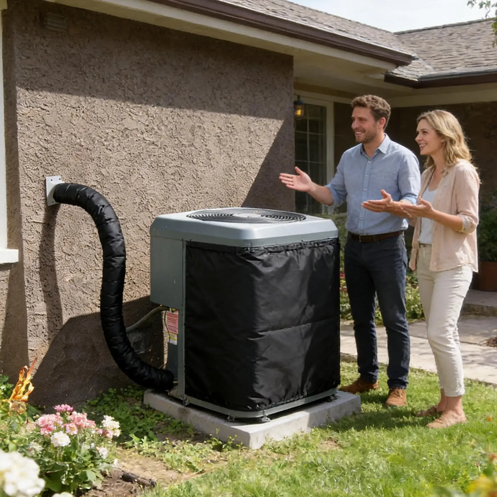 

Copper Pipe Insulation HVAC Zippered Pipe Insulation Sleeve AC Line Sleeve Wrap For Radiator Plumbing Shower Outdoor Home