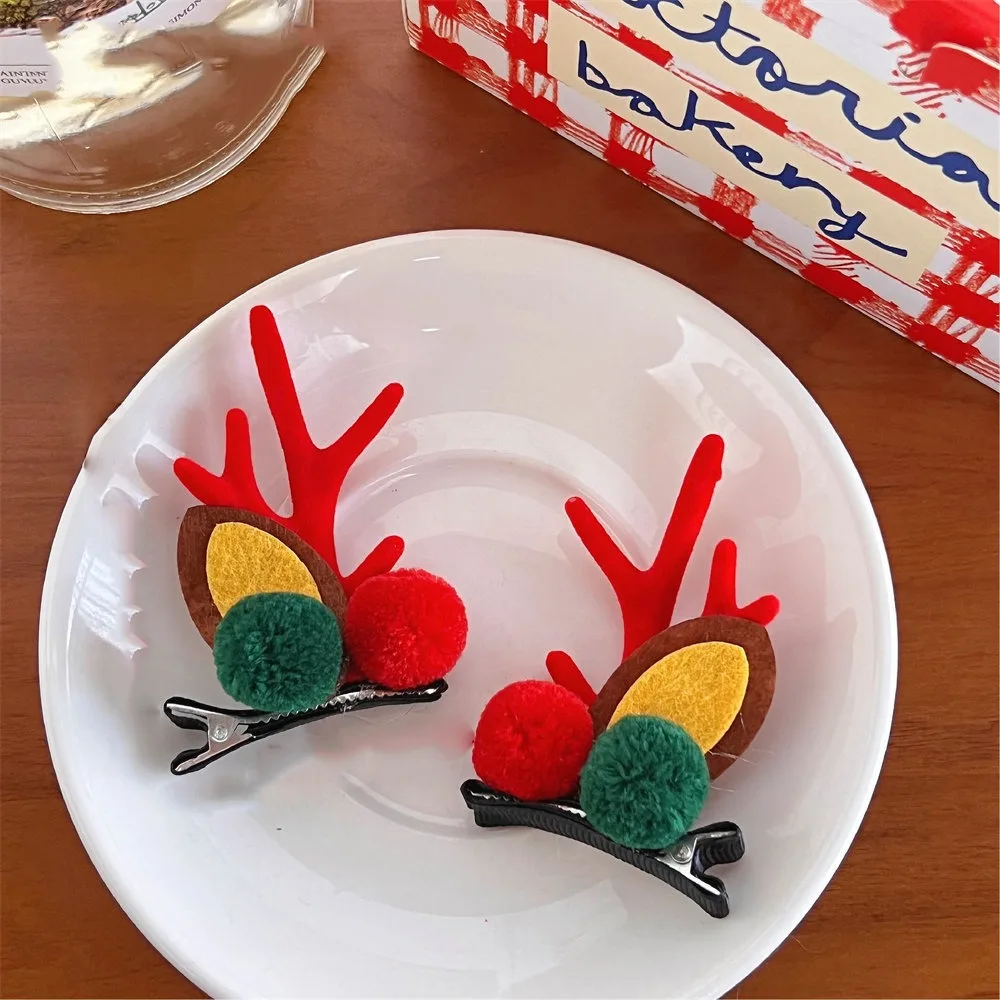 

1 pair Bowknot Christmas Hairpin Sequin Santa Claus Children Deer Antler Hair Clip Snowflake Christmas Tree