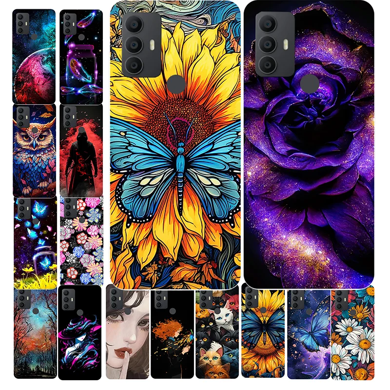 For TCL 30 SE Case Butterfly Silicone Soft Back Cover Protective Shell For TCL 30 SE 6165H 6165A 6165S 30SE TCL30SE Phone Case