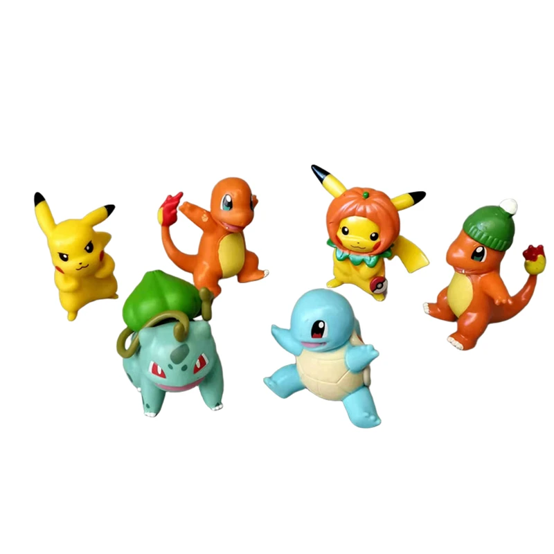 Pokemon Anime Peripherals Pikachu Eevee Bulbasaur Charmander Mimikyu Gengar Model Doll Action Figure Birthday Gift