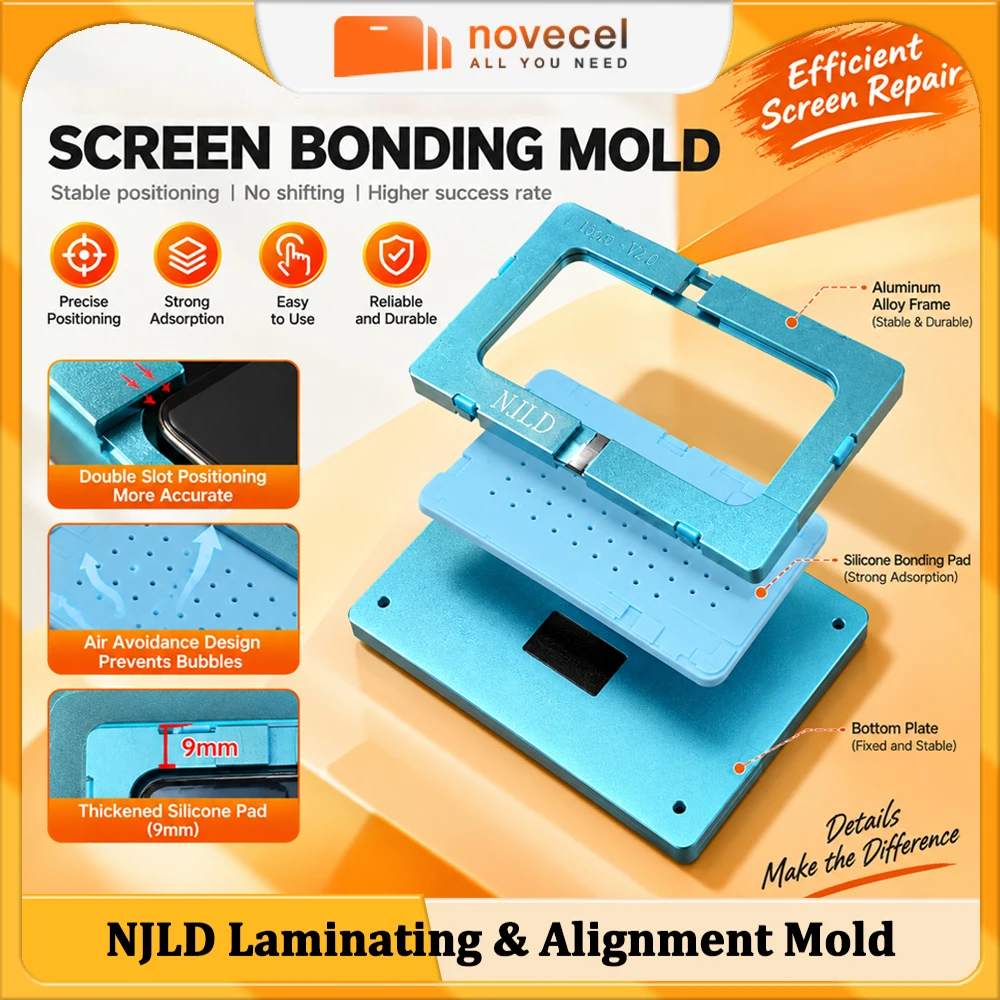 NJLD LCD Screen Laminating Positioning Mold Precise Alignment Silicone Pad Repair Tool for iPhone 17 16 15 14 13 12 11 Pro Max