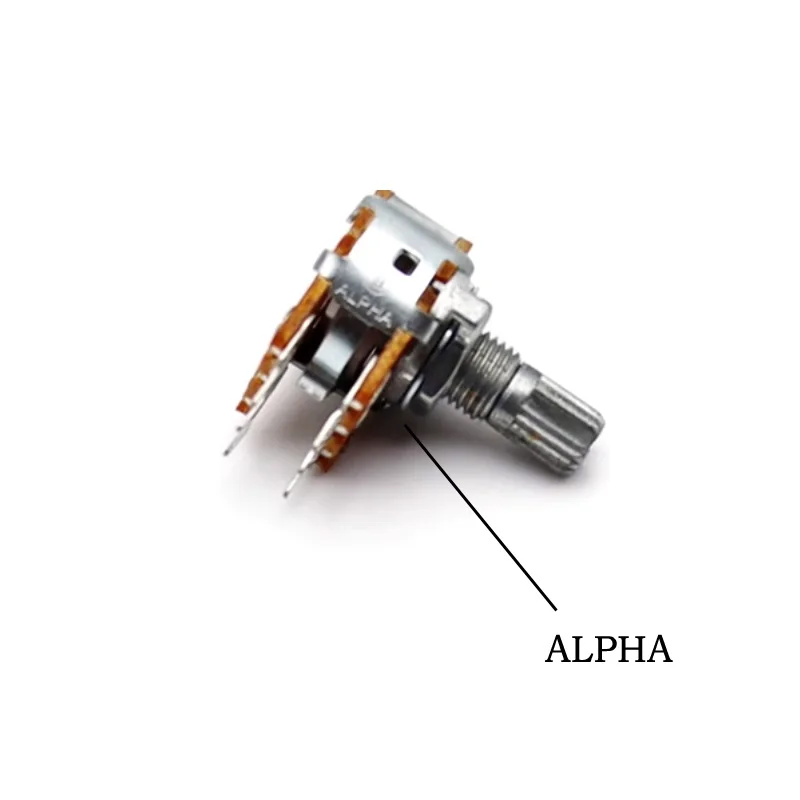 1PCS Taiwan ALPHA 16 Dual-unit 6Pin Potentiometer B1K B5K B10K B50K B100K  1K 5K 10K  50K 100K flower shaft15mm