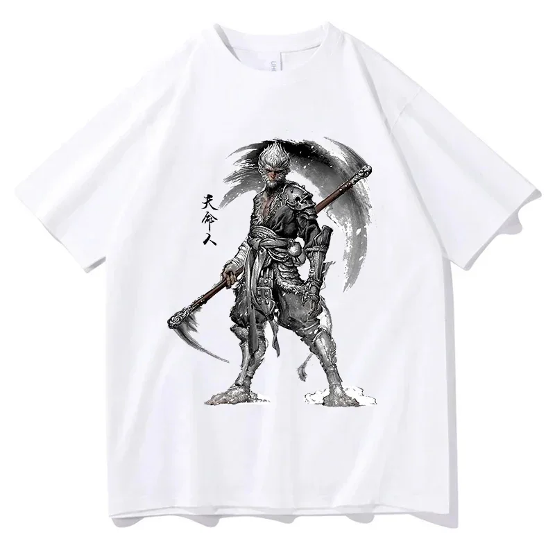 2024 New Hot Game T-shirt Women Black Myth Wukong Print Short Sleeve Tee Shirt Female Harajuku Unisex Streetwear Y2k Clothes Top