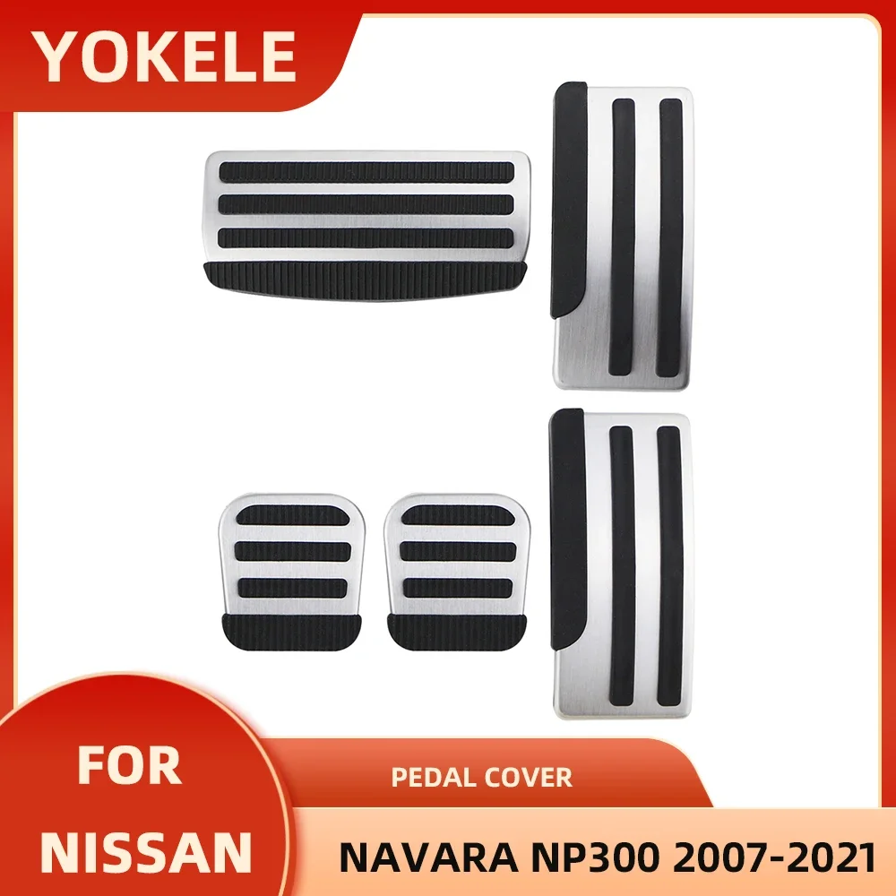 Copertura del pedale dell\'auto per Nissan Navara NP300 2007-2021 AT MT acceleratore freno frizione pedali pastiglie accessori in acciaio inossidabile