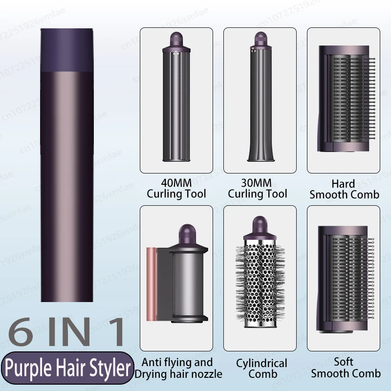 6-in-1 Professioneller Heißluft-Styler mit Negativionen-Technologie, Multifunktionales Haarstyling-Set für Automatisches Locken, Bestes Geschenk für Frauen
