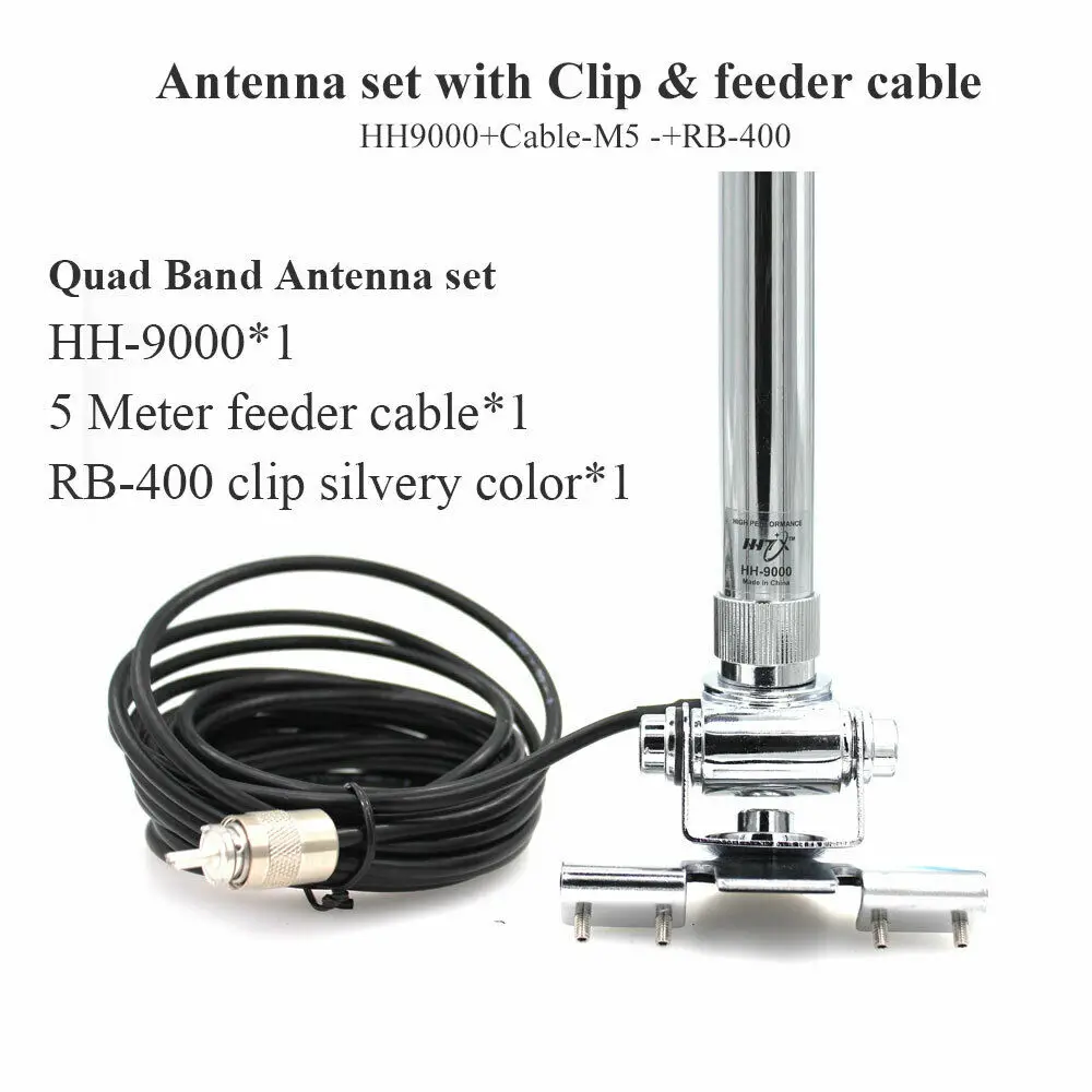 Imagem -04 - Antena Móvel Hh-9000 Quad Band hf Mount Rb400 Mais 5m Kabel para Tyt Th-9800 Kt7900d Radio 29.6 50.5 144 435mhz