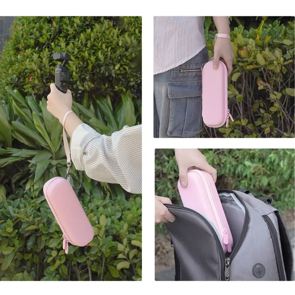 Portable Wear-Resistant Carrying Case Waterproof Pink Camera Storage Bag Hanging Strap EVA Hard Shell Box for DJI OSMO Pocket 3