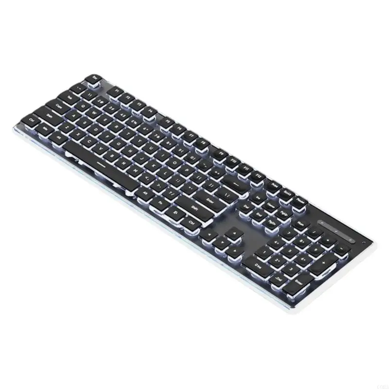CORA Plugs and Play 104Key USB Cord Silents Keyboards Colorful Backlit for Laptop