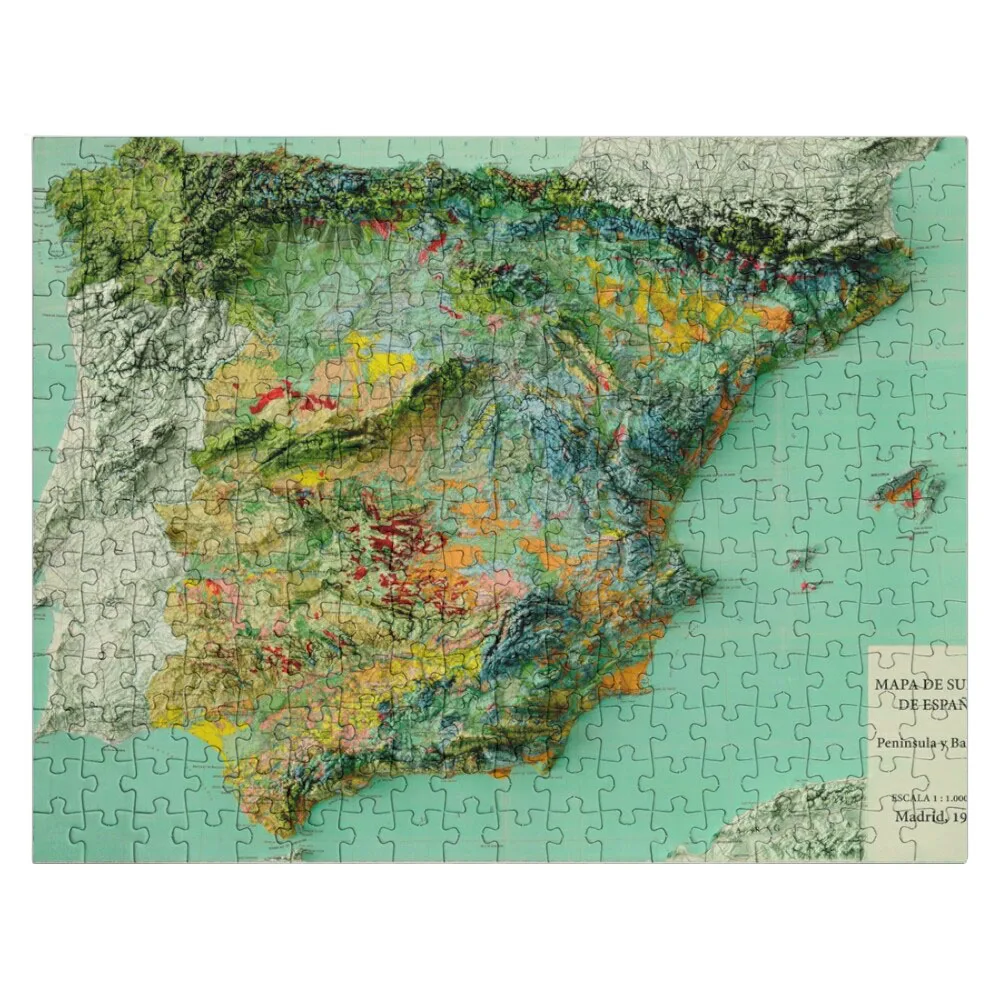 

1966 Spain Relief Map 3D digitally-rendered Jigsaw Puzzle Customized Toys For Kids Custom Gifts