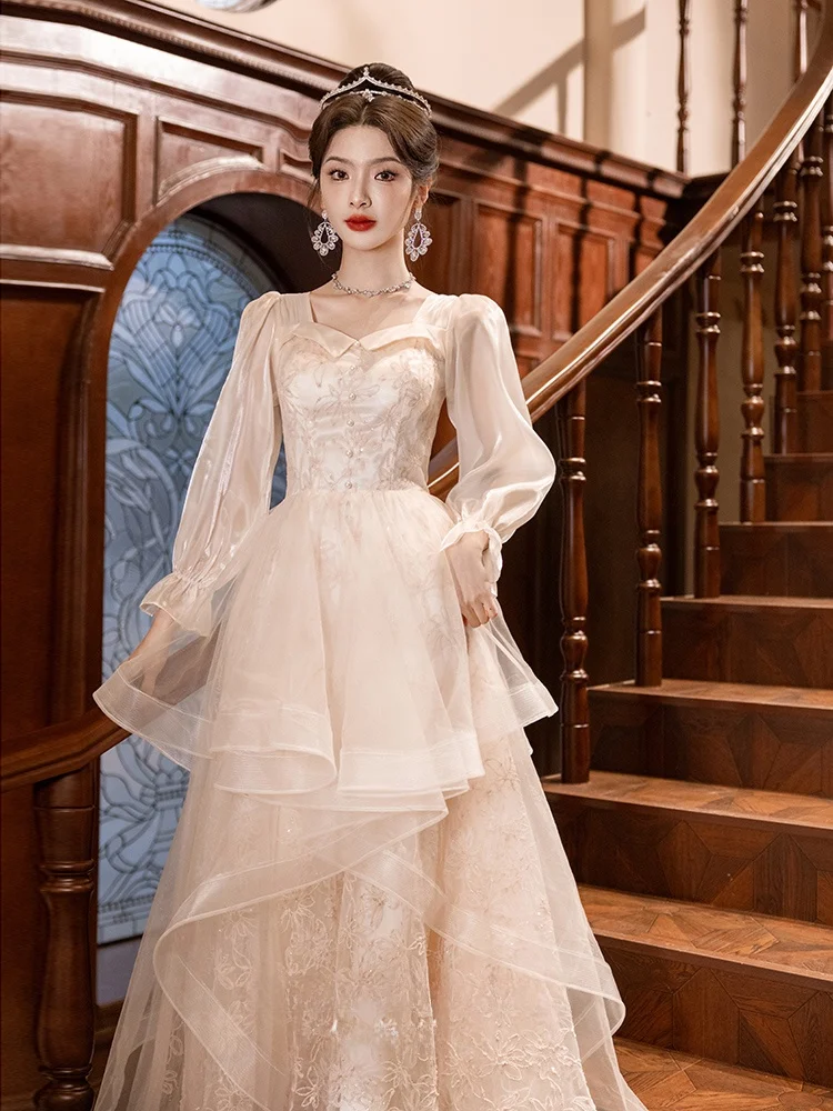 

Ele Long Sve Evening Gown Prince Sle Wedding Dr Beautiful Host Dr for Banquet Performance And Par