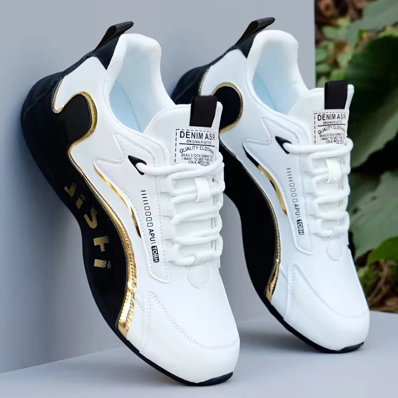 1 Paar atmungsaktive Skateboard-Schuhe mit erhöhter Sohle für Herren, geeignet für Outdoor-Sportarten, große Größen, leicht und bequem. – Detail 1