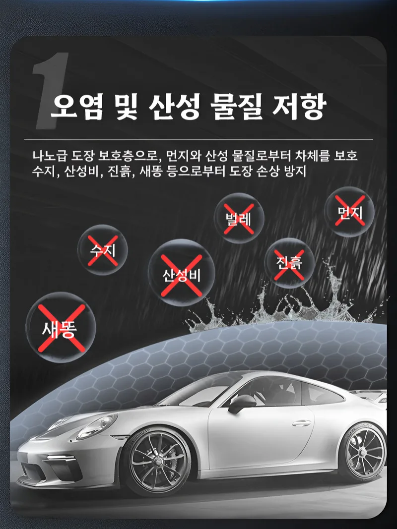 1+1/2+2자동차 나노 코팅제 자동차 복원 왁스스프레이 자동차광택코팅제 노즐 타월 스펀지 세트 포함500ml 썸네일 5