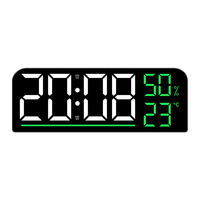 9“ Digital Wall Clock Large LED Screen Temperature Humidity Display Electronic Alarm Clock Home Decoration 12/24H Table Clock