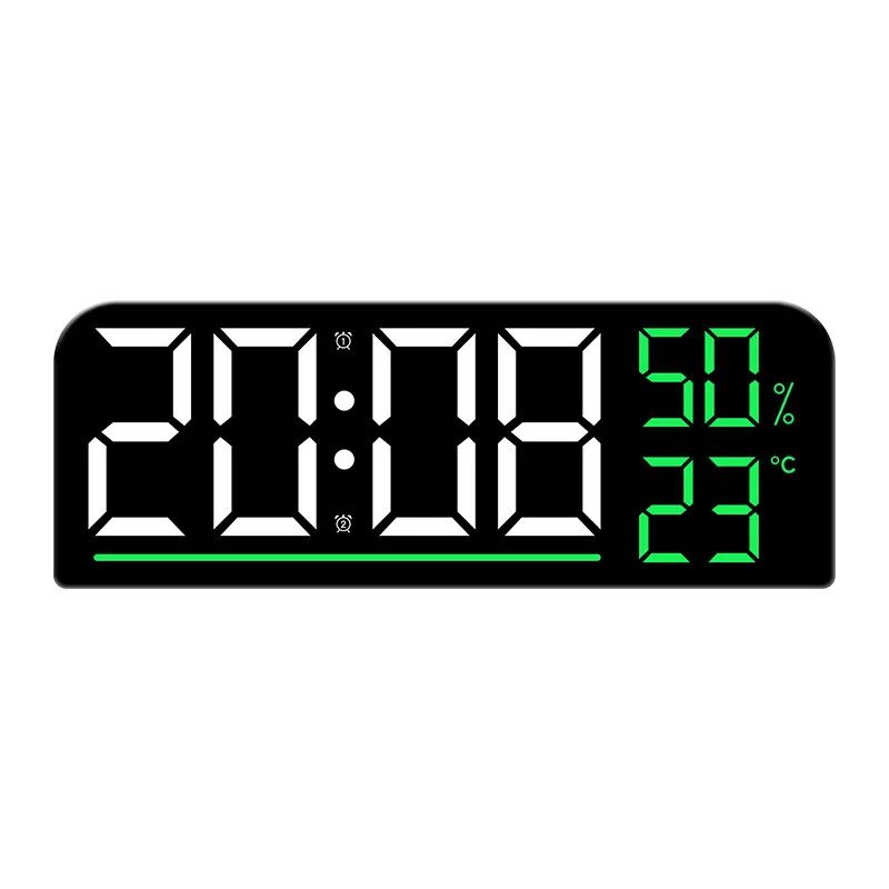 9“ Digital Wall Clock Large LED Screen Temperature Humidity Display Electronic Alarm Clock Home Decoration 12/24H Table Clock